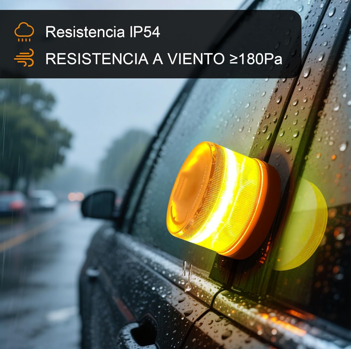 DarkFairy Luz de Emergencia V16 Aprobada por la DGT con Geolocalización 3.0 – Señalización de Ubicación para Automóviles, Plan de Datos Incluido – Base Magnética IP54 – Cumple con la Normativa 2026⏰