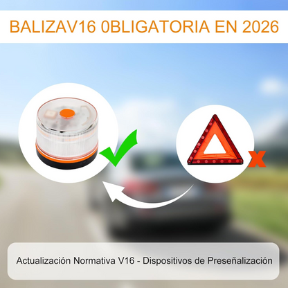 DarkFairy Luz de Emergencia V16 Aprobada por la DGT con Geolocalización 3.0 – Señalización de Ubicación para Automóviles, Plan de Datos Incluido – Base Magnética IP54 – Cumple con la Normativa 2026⏰
