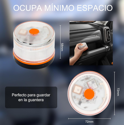 DarkFairy Luz de Emergencia V16 Aprobada por la DGT con Geolocalización 3.0 – Señalización de Ubicación para Automóviles, Plan de Datos Incluido – Base Magnética IP54 – Cumple con la Normativa 2026⏰