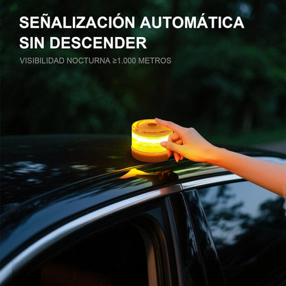 DarkFairy Luz de Emergencia V16 Aprobada por la DGT con Geolocalización 3.0 – Señalización de Ubicación para Automóviles, Plan de Datos Incluido – Base Magnética IP54 – Cumple con la Normativa 2026⏰