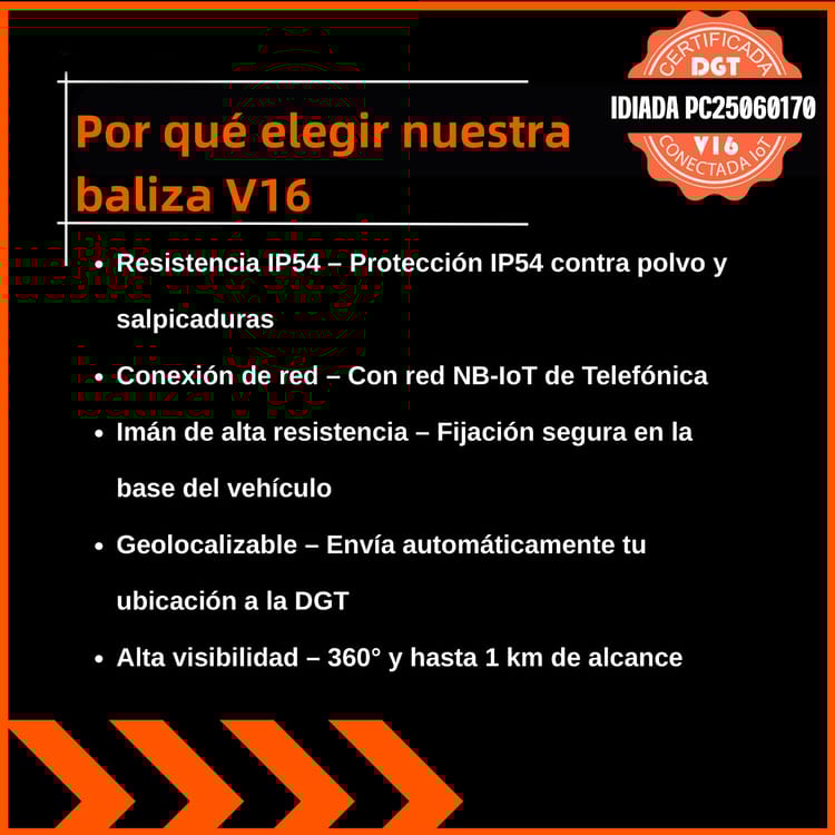 DarkFairy Luz de Emergencia V16 Aprobada por la DGT con Geolocalización 3.0 – Señalización de Ubicación para Automóviles, Plan de Datos Incluido – Base Magnética IP54 – Cumple con la Normativa 2026⏰